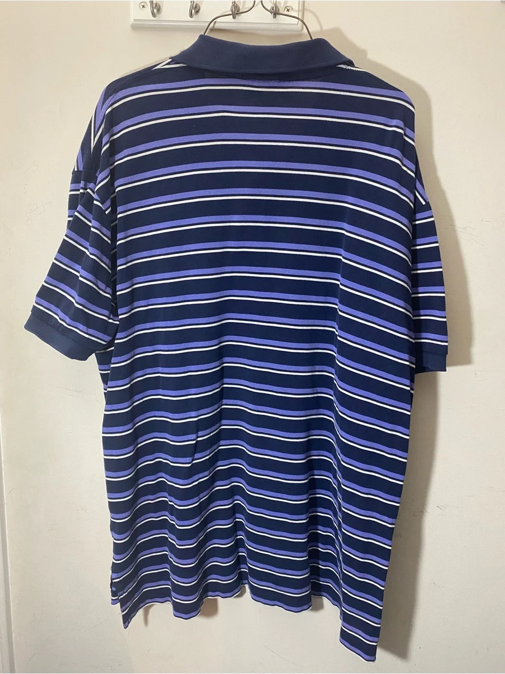 Ralph Lauren Navy Polo with Light Blue and White Stripes